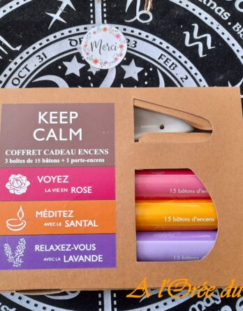 Coffret d'encens en bâton méditation et relaxation 3 fragrances KEEP CALM