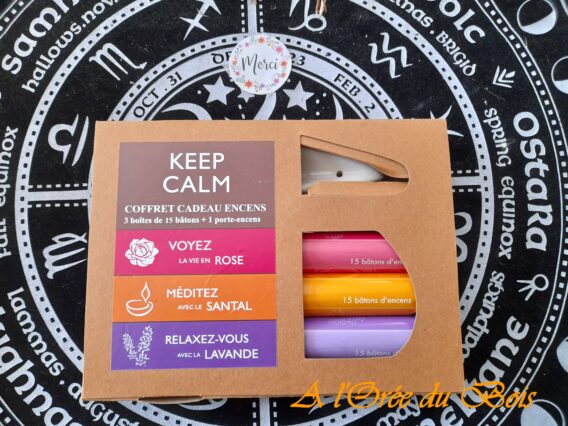 Coffret d'encens en bâton méditation et relaxation 3 fragrances KEEP CALM