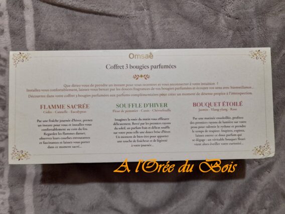 Coffret de 3 bougies parfumées omsaé